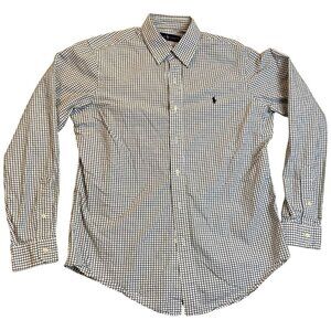 Polo Ralph Lauren Mens Shirt M Checkered Long-Sleeve Button-Down Cotton Classic
